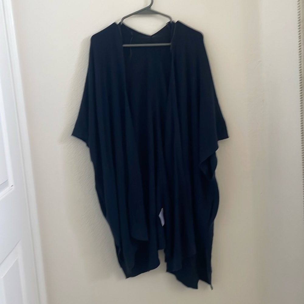 Lululemon Transformation Cardigan Sweater Navy Blue Open Front